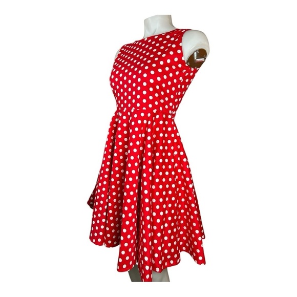 BlackButterfly Kids ‘Audrey’ Vintage Polka Dot 50’s Dress Red & White Sz 11-12 - Picture 3 of 12